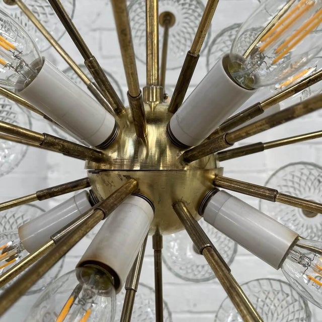 Mid-Century Glass Dandelion Chandelier from Kamenický Šenov, Former Czechoslovakia, 1960s For Sale - Image 6 of 7