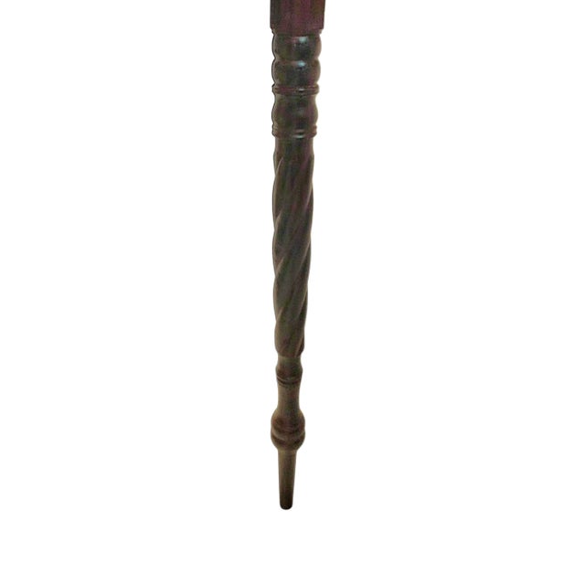 Late 20th Century Mahogany One-Drawer Side Table With Spindle Leg and Brass Handle For Sale - Image 11 of 11