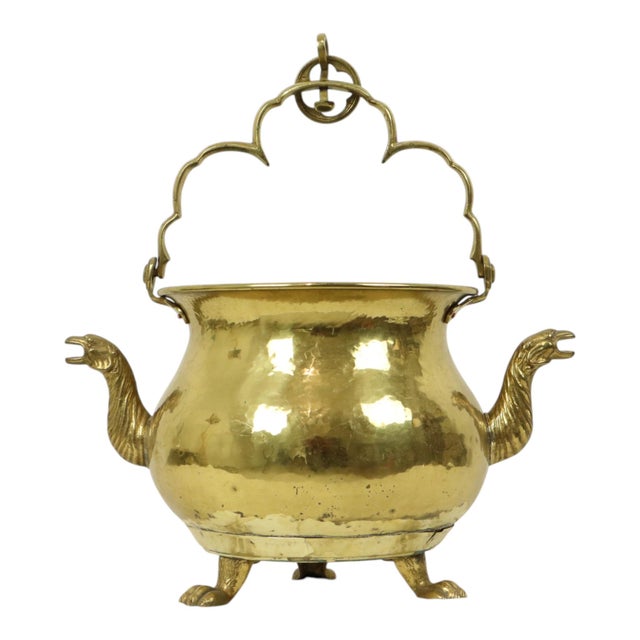 Large Copper Griffin Kettle Planter in Brass, 1890s For Sale - Image 14 of 18