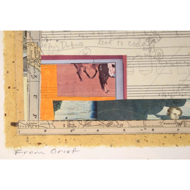 Beige 1990s "From Grief I Cannot Measure" Mixed-Media Collage Composition by Graham Moody, Framed For Sale - Image 8 of 12