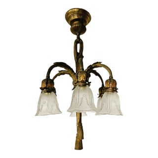 Antique French Bronze Chandelier For Sale