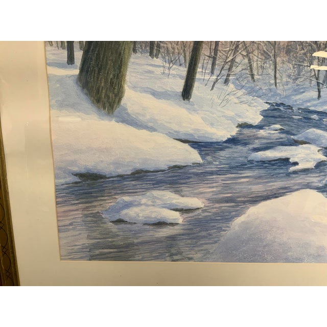 1980’s Winter Scene Watercolor by Charles McCaughtry For Sale In New York - Image 6 of 12