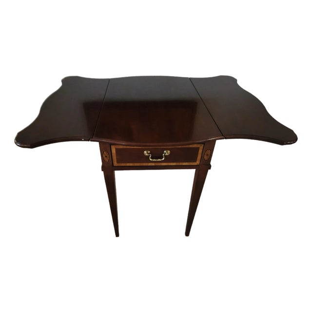 Thomasville Inlay Drop-Leaf Pembroke End Table For Sale
