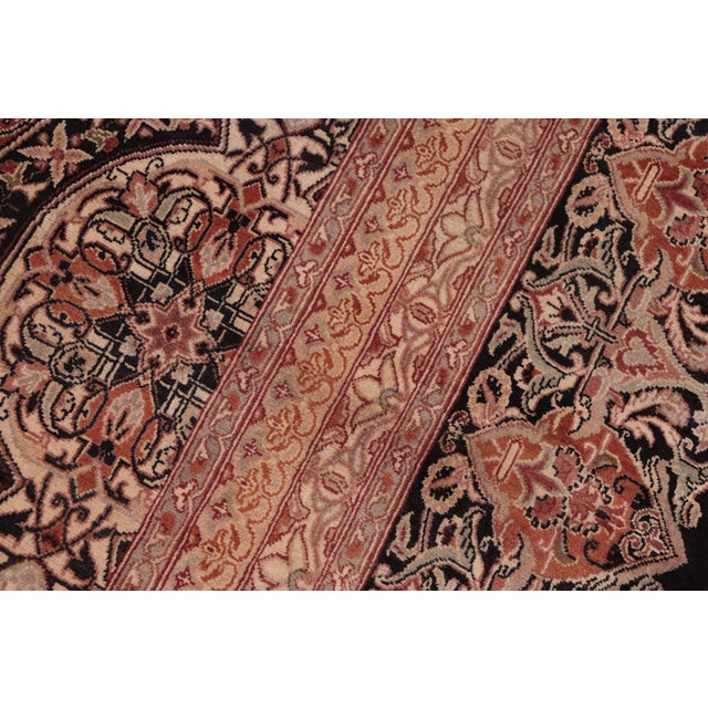 1990s Shabby Chic 1990's Renaissance Black/Rust Wool Rug - 8'0'' X 10'4'' For Sale - Image 5 of 9