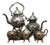 Vintage Birmingham Silver Co Plated Tea Set Tilting Kettle Sugar Creamer - 5 Pieces For Sale