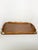 An elegant rectangular solid wood tray, featuring a surrounding wooden gallery with brass fittings accentuating the...