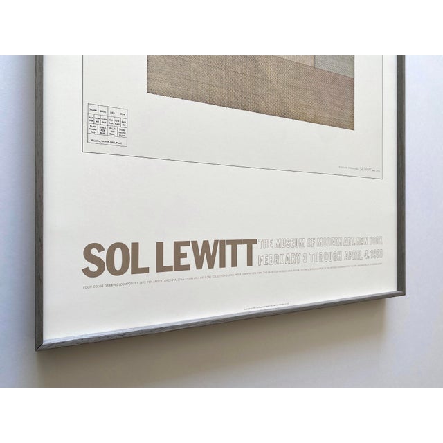 Sol LeWitt Vintage 1978 Mid Century Modernist Lithograph Print Framed Museum Exhibition Poster " Four-Color Drawing ( Composite ) " 1970 For Sale - Image 10 of 18