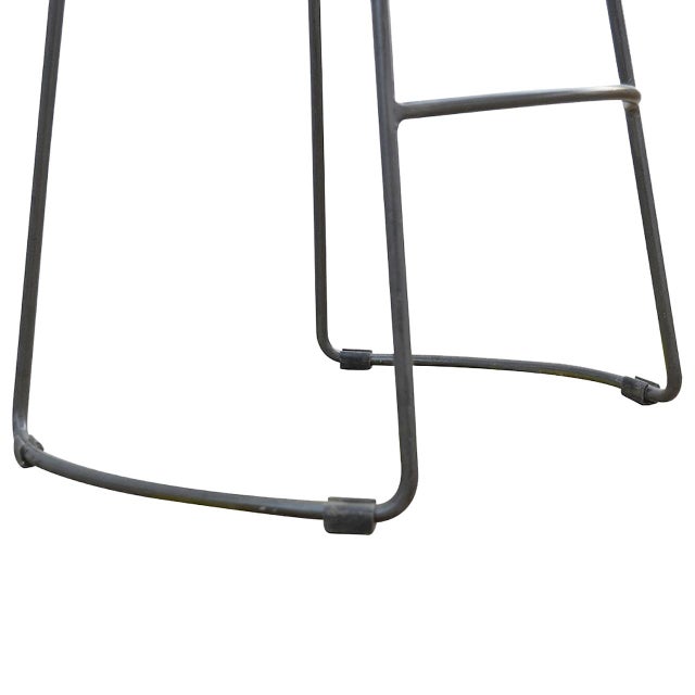 Wood Wooden Bar Stool With Metal Frame and Oak Seat For Sale - Image 7 of 8