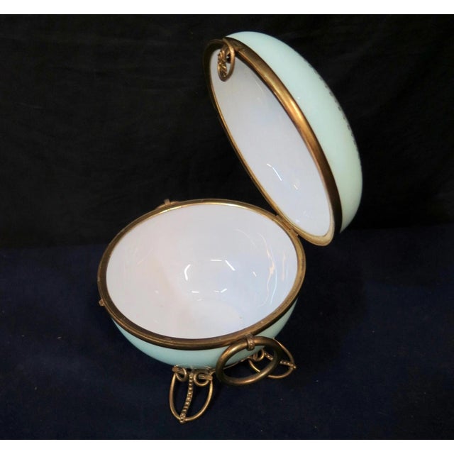 Vintage Victorian Late 19th Century Bristol Glass Trinket Box For Sale - Image 10 of 12