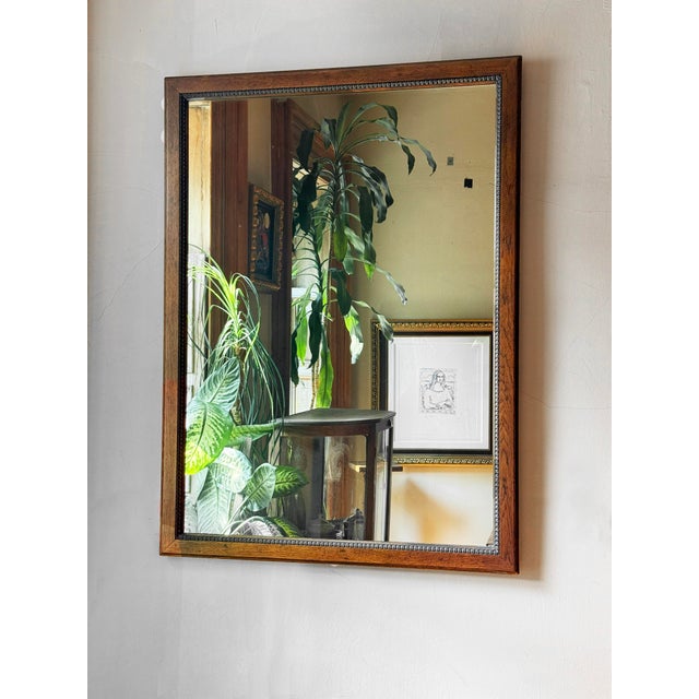 Early 20th Century American Federal Revival Oak Framed Wall Mirror For Sale - Image 9 of 9