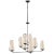 AERIN for Visual Comfort Signature Fontaine Large Offset Chandelier in Aged Iron with Linen Shades For Sale