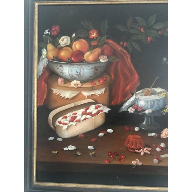 20th Century Still Life of Fruit, Flowers and Pottery For Sale - Image 5 of 8