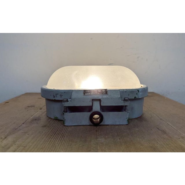 Industrial Cast Aluminium Wall Light with Milk Glass from Elektrosvit, 1970s For Sale - Image 16 of 17