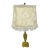 Antique French Brass Table Lamp W/Half Shade For Sale