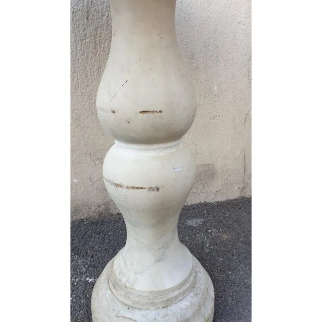 Marble Pedestal Table with Marquetry Tray, 1800s For Sale - Image 3 of 11