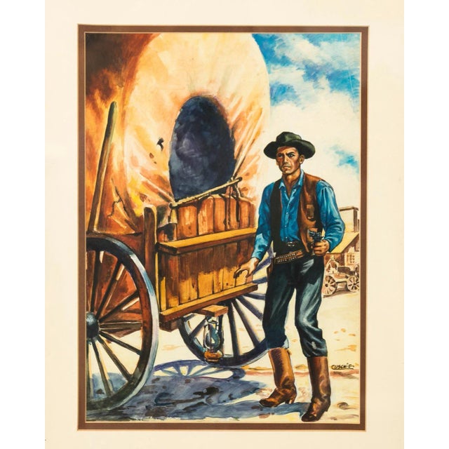 Mid 20th Century Western Pulp Art Cover Illustration, Cuschiz For Sale - Image 5 of 11