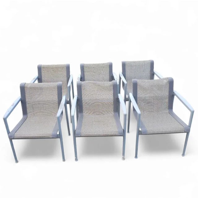 A timeless classic of modern outdoor furniture, this set of six 1966 Collection dining armchairs by Richard Schultz blends...