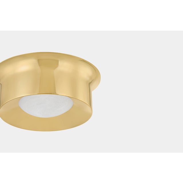 2020s Hudson Valley Lighting Noxon 13.75 in. 1 Light Flush Mount in Aged Brass Finish For Sale - Image 5 of 6