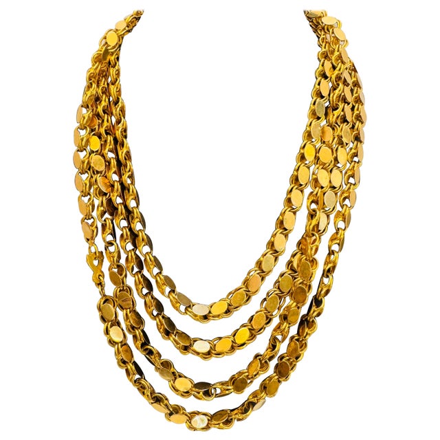 115 Gm 18 Karat Yellow Gold Handmade Chain 76 Inch Unique Opera Length For Sale - Image 4 of 8