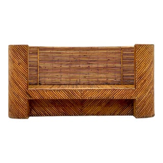 Vintage Coastal Split Reed Loveseat For Sale