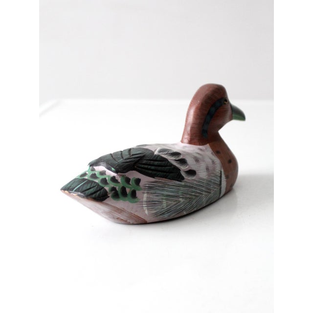 Vintage Hand-Painted Wood Duck For Sale - Image 9 of 11