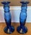 1990s Vintage Spanish Blue Glass Candlesticks, Set of 2 For Sale - Image 4 of 9