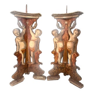 Italian Palace Candleholders, Set of 2 For Sale