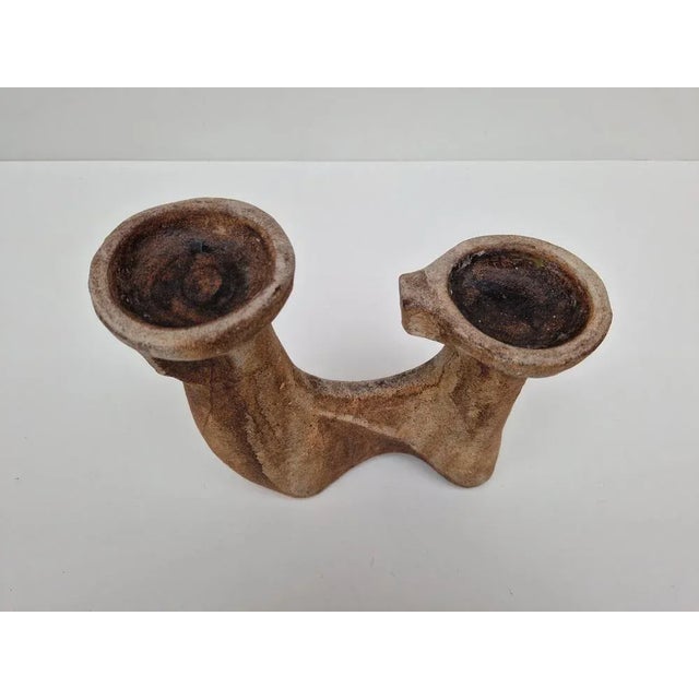 Brutalist Ceramic Candleholder by Gerhard Liebenthron, 1987 For Sale - Image 4 of 8