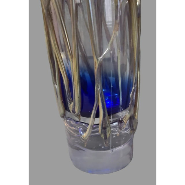 Mid 20th Century Bohemian Modern Studio Art Glass Tube Vase