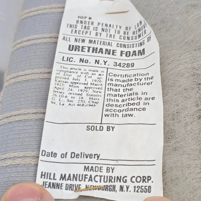 Textile 1970s Hill Manufacturing "Charles Hollis Style" Upholstered Lucite Ottoman/Vanity Seat For Sale - Image 7 of 7