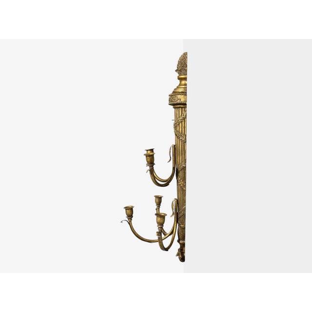 Neoclassical Style, Candelabra Wall Sconces, Giltwood, Usa, 1940s For Sale - Image 12 of 12