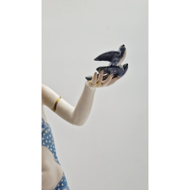 Ceramic Helen Konig Scavini, The Spring Nude with Swallows, 1932, Porcelain For Sale - Image 7 of 18