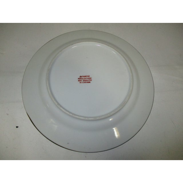 1960s 1960s Rose Medallion Porcelain Hand Painted Plates, Set of 6 For Sale - Image 5 of 6