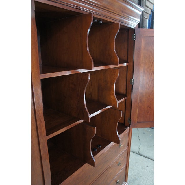 Stickley Stickley French Louis Philippe Style Cherry 2 Door Armoire Wardrobe Chest 78" For Sale - Image 4 of 14