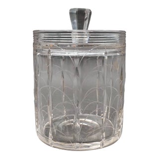 Mid 20th Century Clyne Farquharson for John Walsh Crystal Kendal Lidded Biscuit Barrel Cookie Jar For Sale