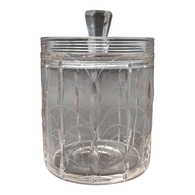 Mid 20th Century Clyne Farquharson for John Walsh Crystal Kendal Lidded Biscuit Barrel Cookie Jar For Sale