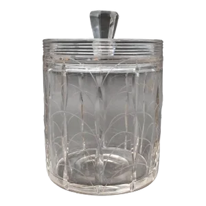 Mid 20th Century Clyne Farquharson for John Walsh Crystal Kendal Lidded Biscuit Barrel Cookie Jar