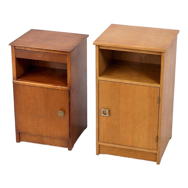 Mid-Century Wooden Bedside Cabinets, Set of 2 For Sale