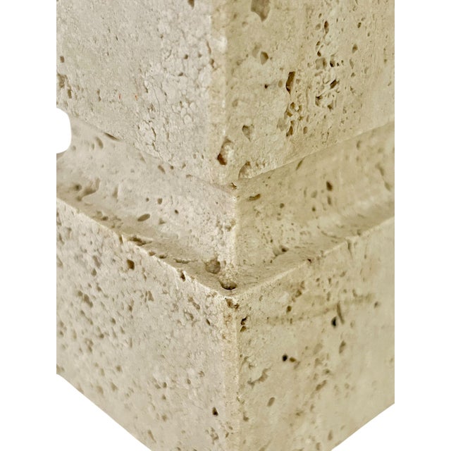 Set of 2 Vintage Mod Century Modern Travertine Marble Obelisks For Sale - Image 6 of 12