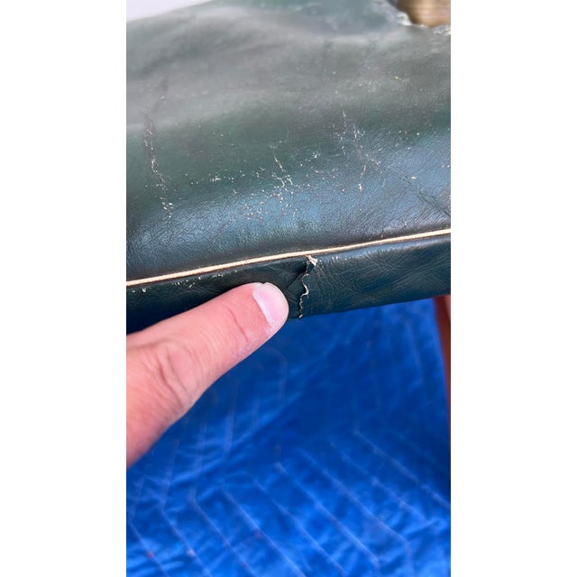 1960s A Vintage Egyptian Camel Footstool/Ottoman, With Green Leather Seat, 1960's For Sale - Image 5 of 12