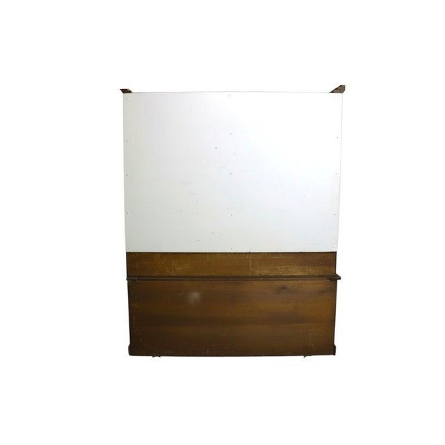 Antique Oversized 2 Piece Oak Country Store Cabinet With Carved Pulls 20thC For Sale - Image 9 of 9