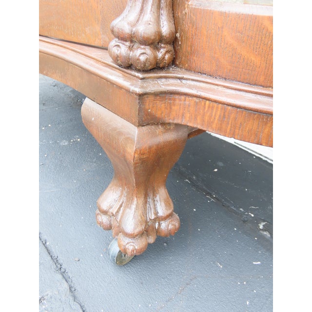 Late 1800s Large Tall Tiger Oak Leaded Stain Glass Curio Cabinet Cupboard 6573 For Sale - Image 18 of 18