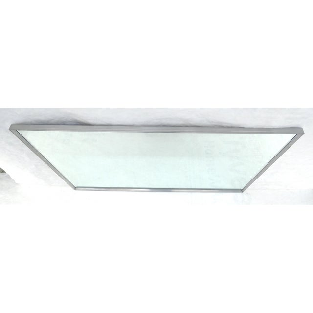 Mid-Century Modern c1960s Large 37x61 Rectangle Solid Aluminum Frame Mid Century Modern Wall Mirror For Sale - Image 3 of 14