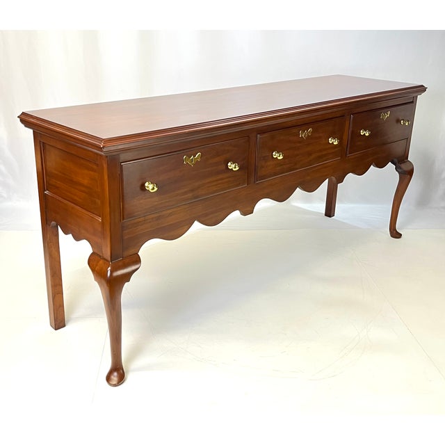 Wood Vintage Henkel Harris Virginia Galleries Wild Black Cherry "Jamestown Colony" Buffet / Sideboard For Sale - Image 7 of 17