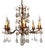 Antique Art Nouveau Gilded Metal and Murano Glass Drop Chandelier, 1920s For Sale
