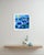 Blue Sunlight Over the Coastal Cottages, Original Oil Painting Seascape For Sale - Image 8 of 8
