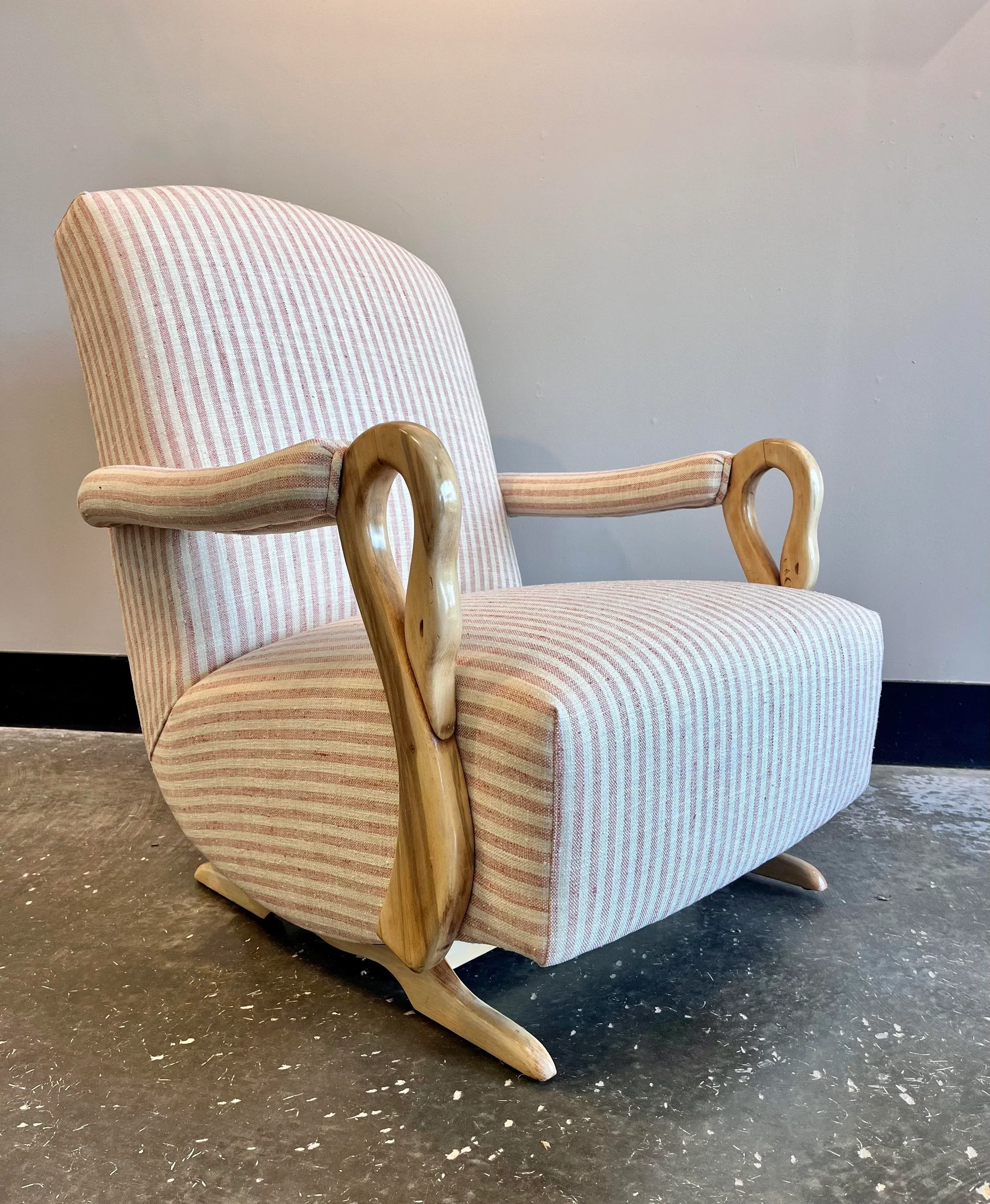 Mid 20th Century Girls Nursery Bedroom Swan Neck Rocker | Chairish
