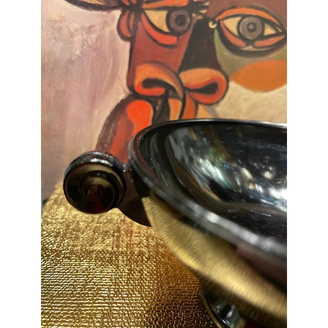 Mid-Century Modern 1940s Black Amethyst Deco Set of Compotes For Sale - Image 3 of 17