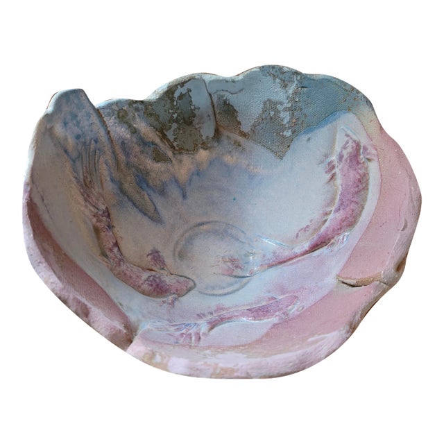 Circa 1987 Tony Evans Koi Bowl Sculpture Signed #517 For Sale