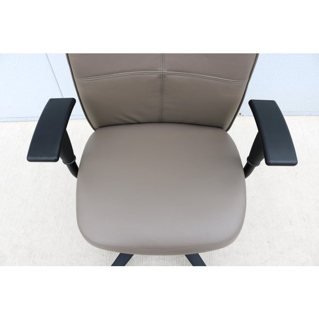Steelcase Turnstone Jacket Ergonomic Executive Desk Chair in Taupe Leather, New For Sale - Image 10 of 18